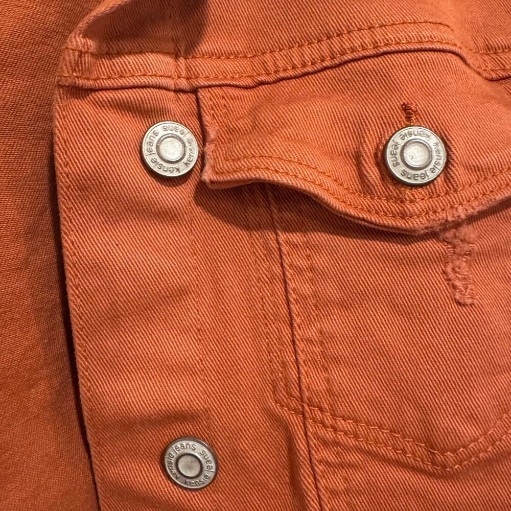 Kensie Women's Orange Jean Jacket Size Medium - Picture 2 of 6